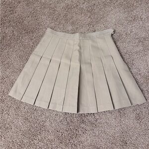American Apparel Khaki Pleated Mini Skirt Size M Preppy
